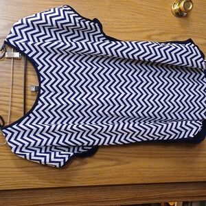 Blouse blue and white